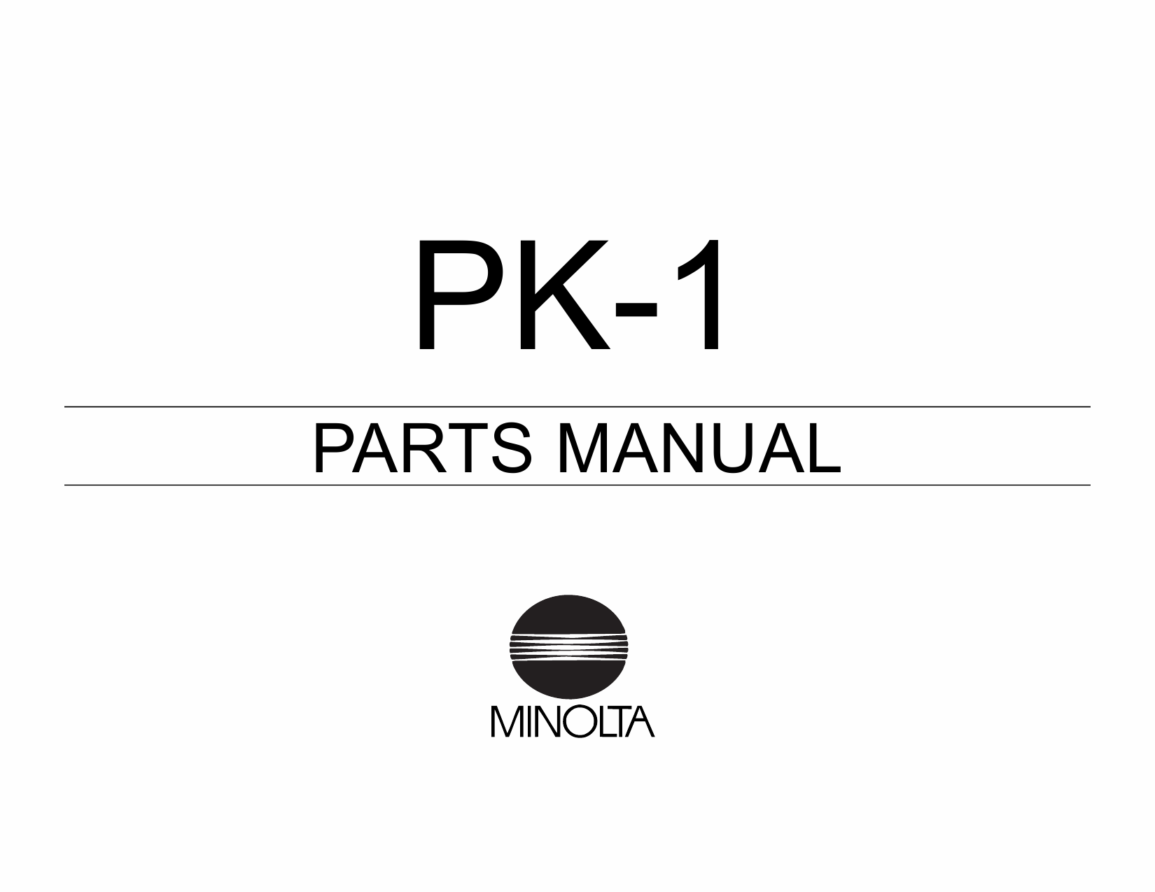 Konica-Minolta Options PK-1 Parts Manual-1